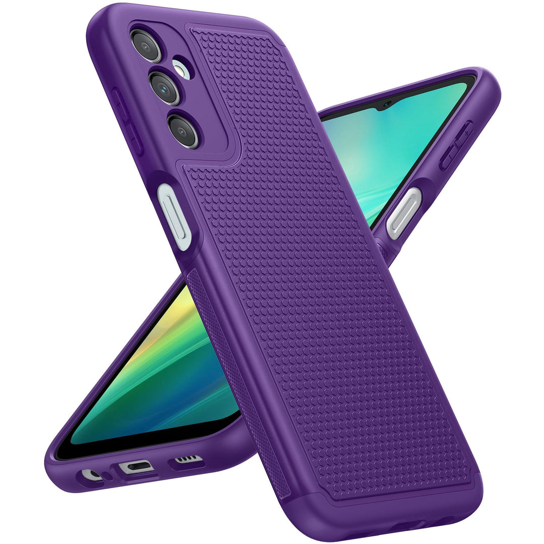 FNTCASE for Samsung Galaxy A14 5G Case: Dual Layer Protective Heavy Duty Cell Phone Cover Shockproof Rugged with Non Slip Textured Back - Military Protection Bumper Tough - 2023, 6.6inch (Matte Black) - DOKUTRONIX