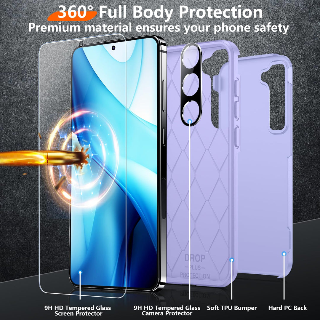 Red2Fire Designed for Samsung Galaxy A16 5G Case, [Military Grade Drop Protection] Non-Slip Heavy Duty Full Body Shockproof Protection Phone Case Galaxy A16 5G Case,Black - DOKUTRONIX