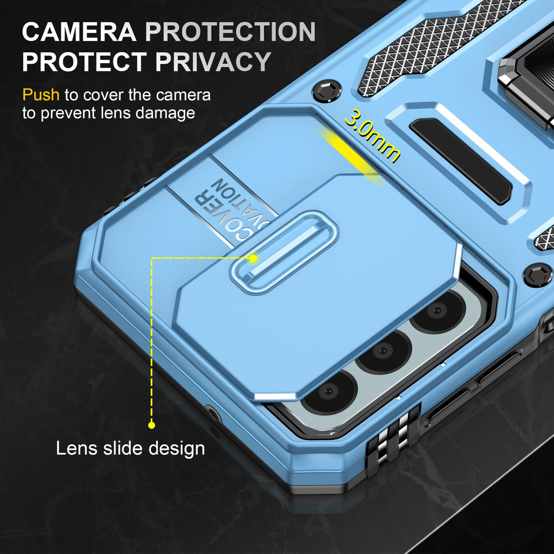 SunStory Phone Case for Samsung Galaxy A15 5G Case with HD Screen Protector & Slide Camera Cover & Rotated Ring Kickstand, [Military-Grade] Phone Case for Galaxy A15 5G (Red) - DOKUTRONIX