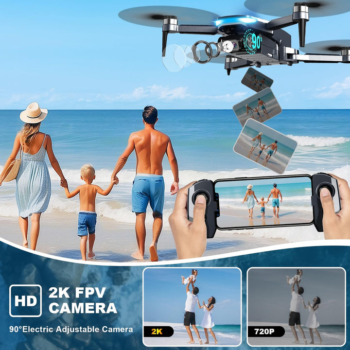 FlyPro 2K HD GPS FPV Drone – 5G, Brushless, Foldable, Dual Battery