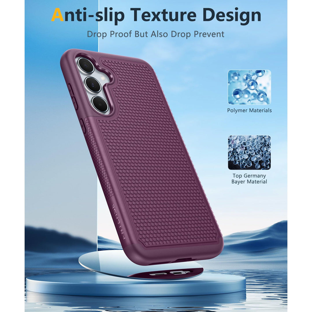 FNTCASE for Samsung Galaxy A14 5G Case: Dual Layer Protective Heavy Duty Cell Phone Cover Shockproof Rugged with Non Slip Textured Back - Military Protection Bumper Tough - 2023, 6.6inch (Matte Black) - DOKUTRONIX