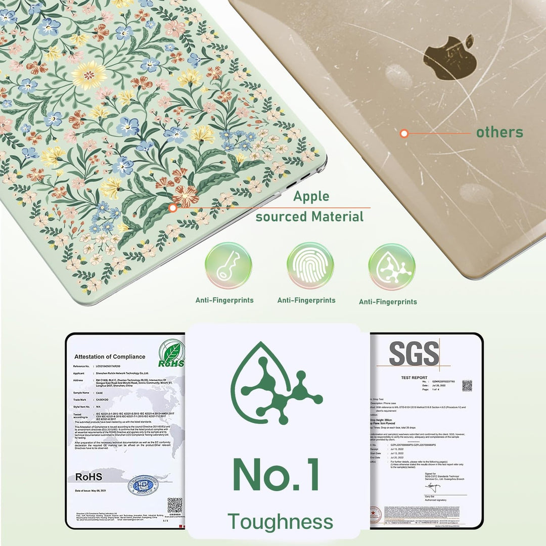 iLeadon Pink Floral MacBook Air 13 Case & Cover