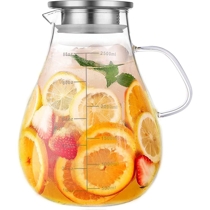 Lid & Line Glass Pitcher
