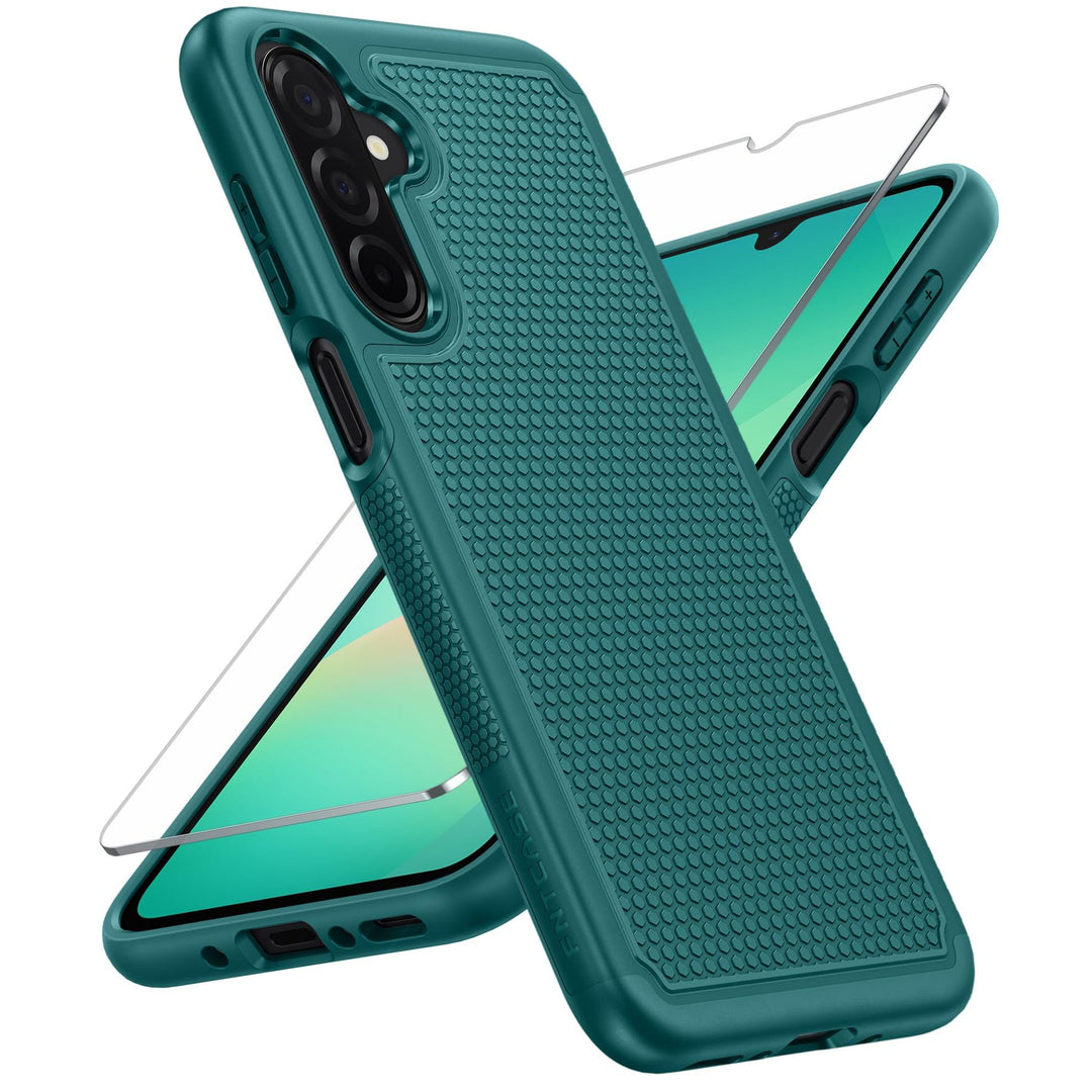 FNTCASE for Samsung Galaxy A14 5G Case: Dual Layer Protective Heavy Duty Cell Phone Cover Shockproof Rugged with Non Slip Textured Back - Military Protection Bumper Tough - 2023, 6.6inch (Matte Black) - DOKUTRONIX