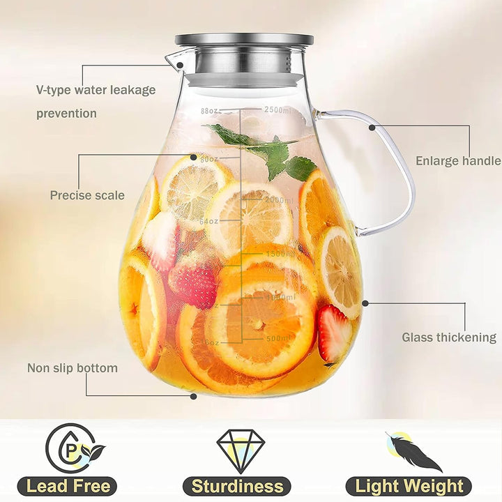Lid & Line Glass Pitcher