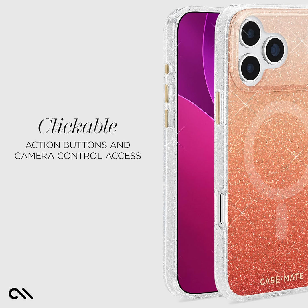 Gold Glitter MagSafe Case for iPhone 17 Pro Max, 12ft Drop