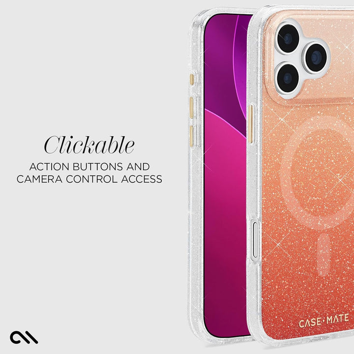 Gold Glitter MagSafe Case for iPhone 17 Pro Max, 12ft Drop