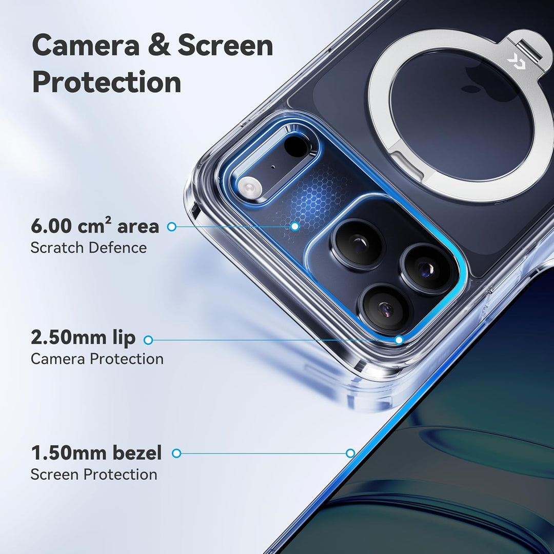 CASEKOO 360° MagSafe Clear Stand Case for iPhone 17 Pro Max