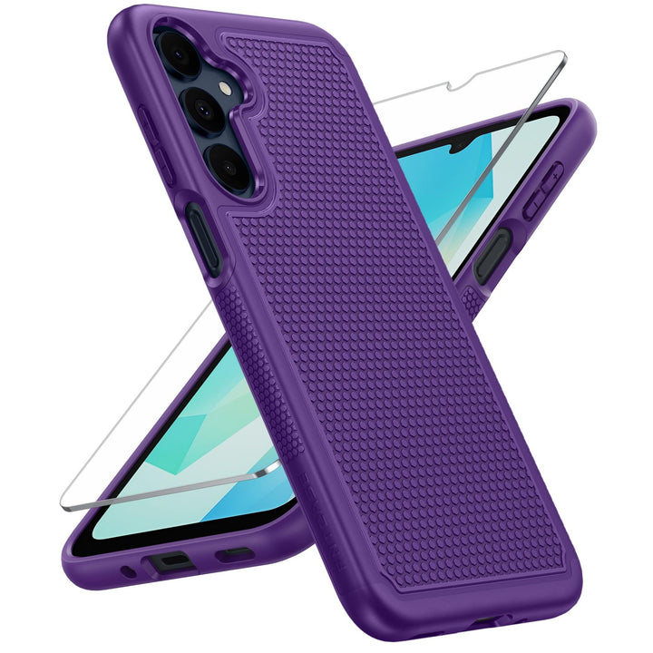 FNTCASE for Samsung Galaxy A14 5G Case: Dual Layer Protective Heavy Duty Cell Phone Cover Shockproof Rugged with Non Slip Textured Back - Military Protection Bumper Tough - 2023, 6.6inch (Matte Black) - DOKUTRONIX