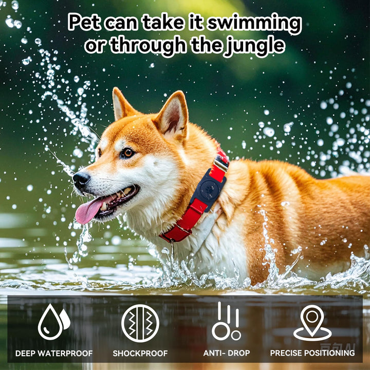2-Pack Waterproof AirTag Dog Collar Holders – Black Silicone - DOKUTRONIX