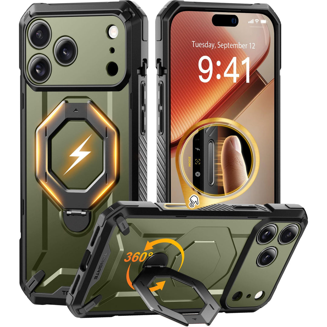 TONGATE 360° MagSafe Armor Case w/ Privacy & Camera Guard