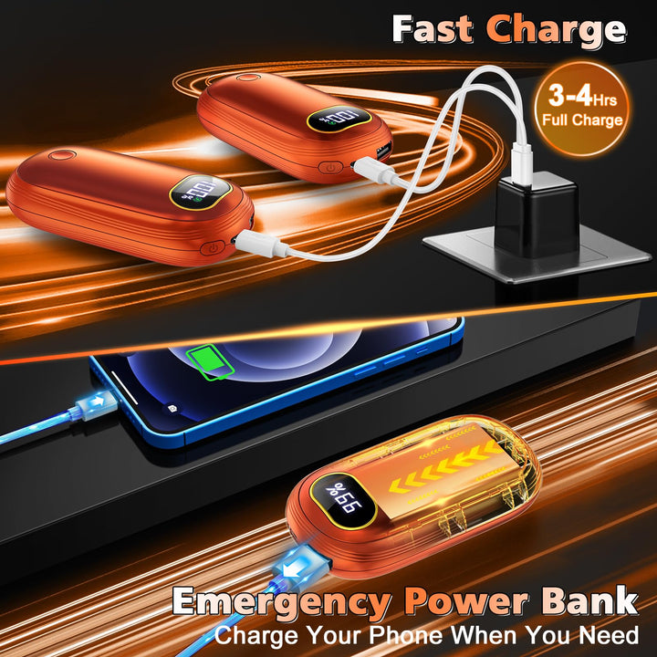 2Pack Electric Hand Warmers: 131℉ Heat