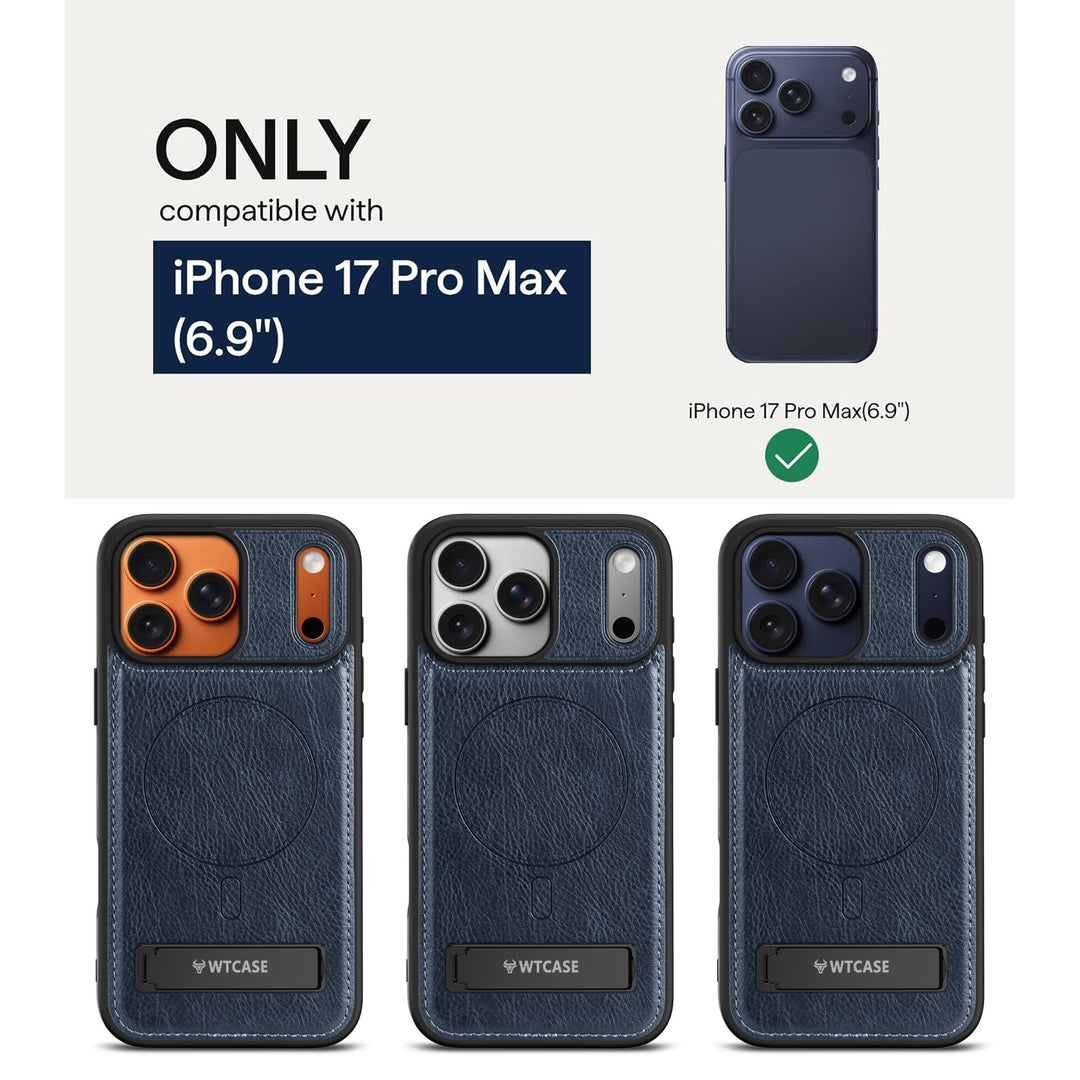 MagSafe SlimStand: Magnetic Leather Case for iPhone 17