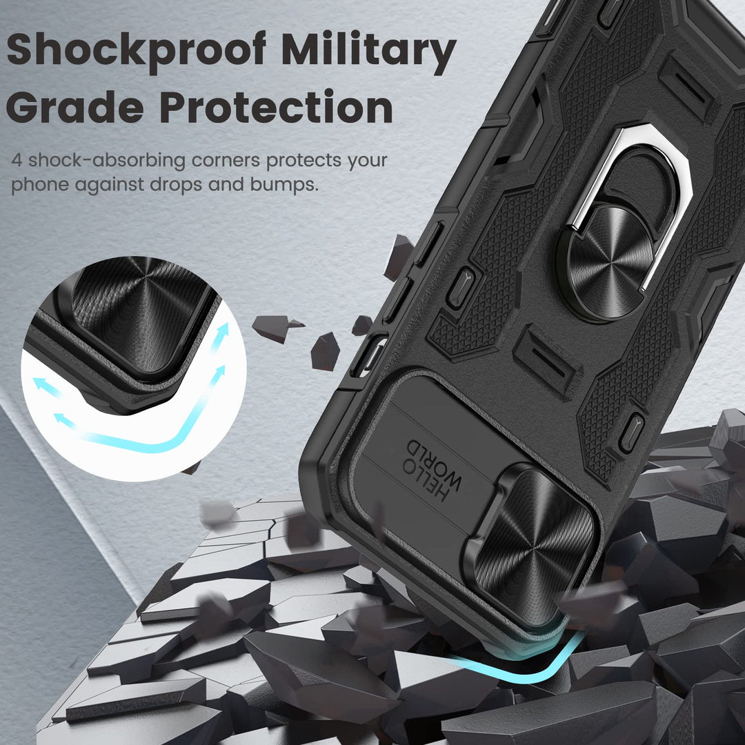 Caka iPhone 14 Plus Case – Belt-Clip Holster, Slide Camera Cover & 360° Stand (Green)