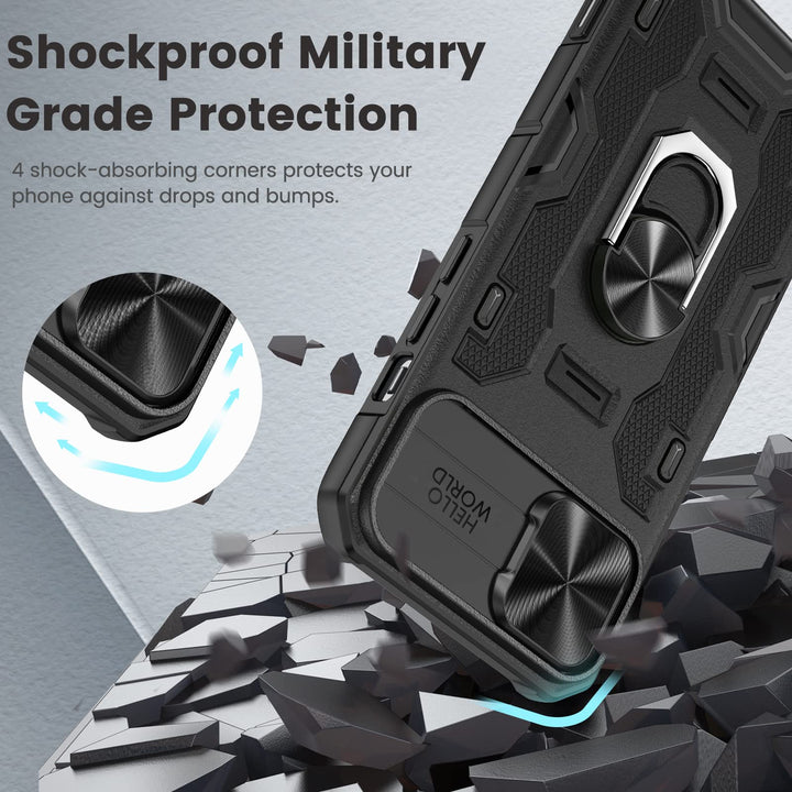 Caka iPhone 14 Plus Case – Belt-Clip Holster, Slide Camera Cover & 360° Stand (Green)