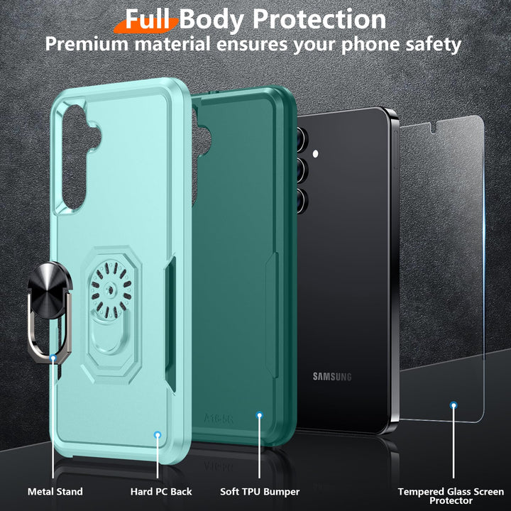 Red2Fire Designed for Samsung Galaxy A16 5G Case, [Military Grade Drop Protection] Non-Slip Heavy Duty Full Body Shockproof Protection Phone Case Galaxy A16 5G Case,Black - DOKUTRONIX