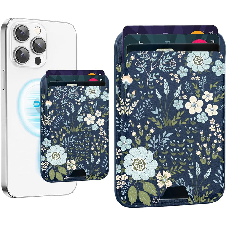 Magnetic Wallet - Blue Daisy - DOKUTRONIX