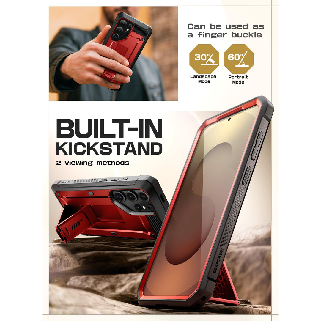 SUPCASE for Samsung Galaxy S25 Ultra Case with Stand (Unicorn Beetle Pro), [2 Front Frames] [Built-in Screen Protector & Belt-Clip] Military-Grade Protection Phone Case for S25 Ultra 6.9 Inch, Black - DOKUTRONIX