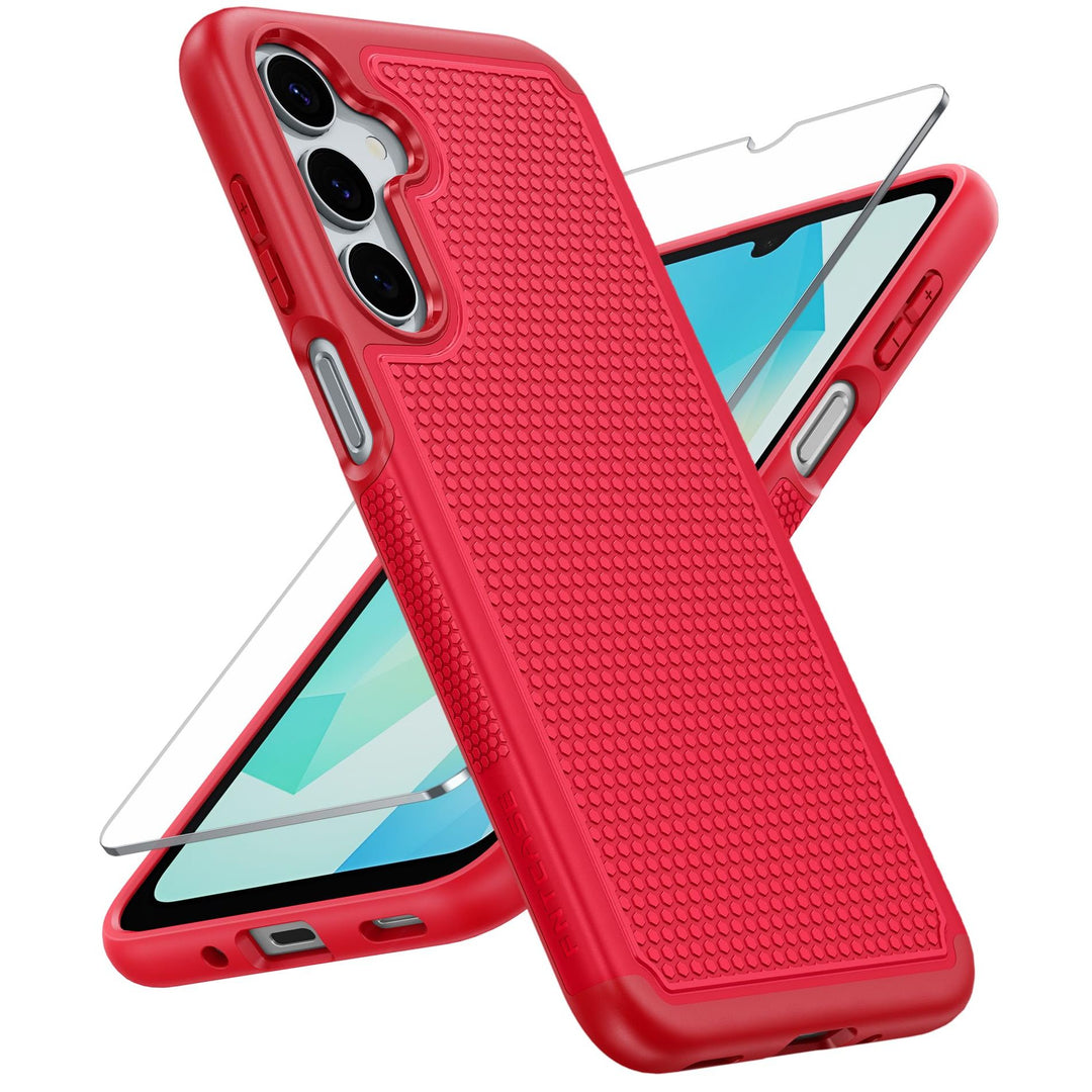 FNTCASE for Samsung Galaxy A14 5G Case: Dual Layer Protective Heavy Duty Cell Phone Cover Shockproof Rugged with Non Slip Textured Back - Military Protection Bumper Tough - 2023, 6.6inch (Matte Black) - DOKUTRONIX