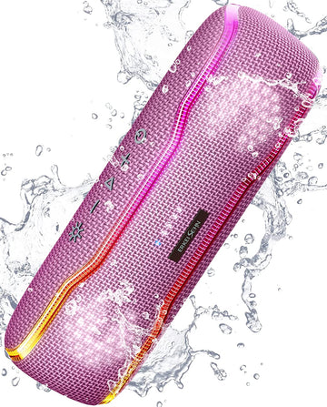 Waterproof Bluetooth Speaker: Colorful Lights, 24H Playtime