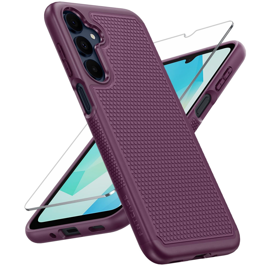 FNTCASE for Samsung Galaxy A14 5G Case: Dual Layer Protective Heavy Duty Cell Phone Cover Shockproof Rugged with Non Slip Textured Back - Military Protection Bumper Tough - 2023, 6.6inch (Matte Black) - DOKUTRONIX