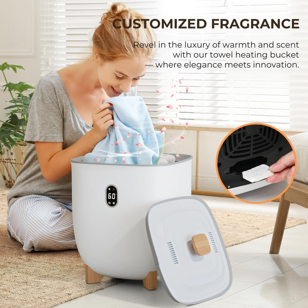EUHOMY Luxe Towel Warmer Bucket & Fragrance Hub