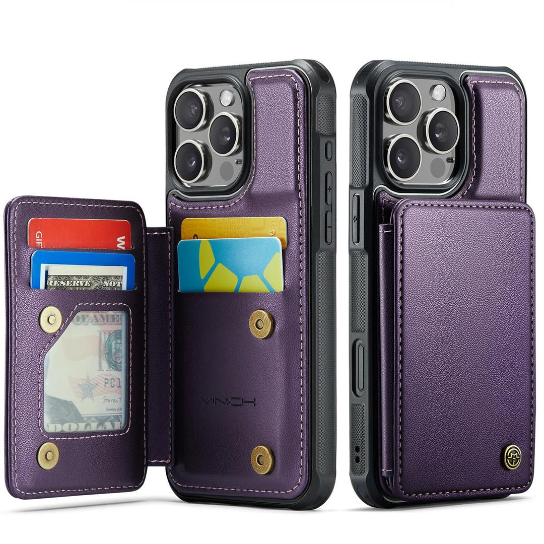Vinich WalletPro for iPhone 12/12 Pro-Purple - DOKUTRONIX