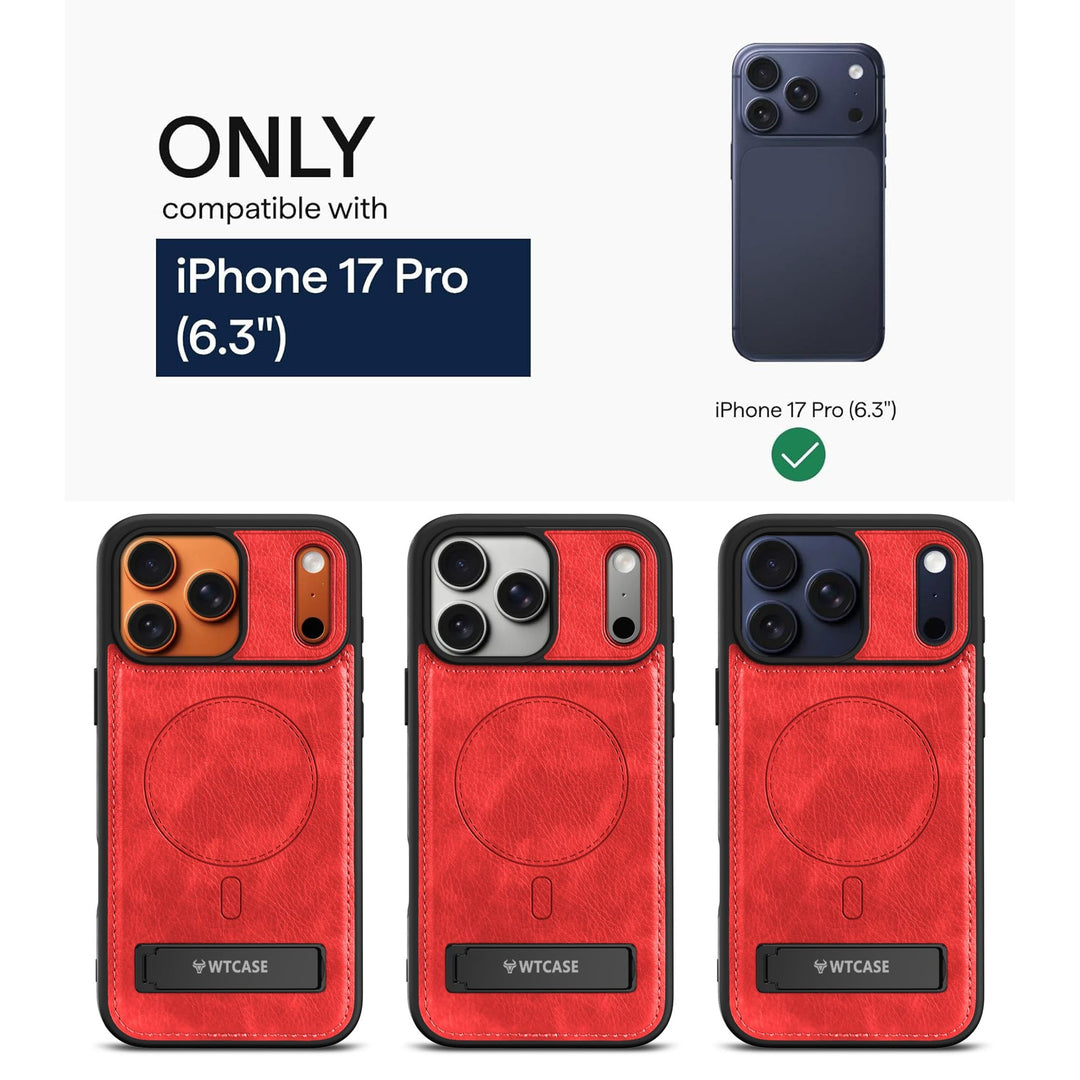 MagSafe SlimStand: Magnetic Leather Case for iPhone 17