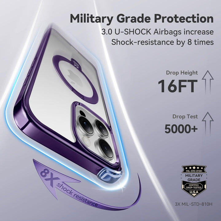 CASEKOO 360° MagSafe Clear Stand Case for iPhone 17 Pro Max