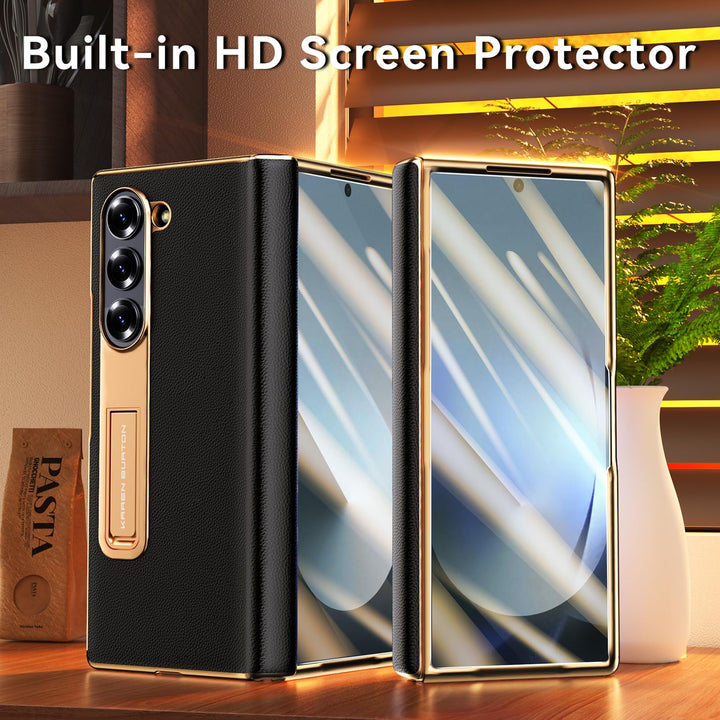 Galaxy ZFold 6 Luxe Leather Shield Case - Green