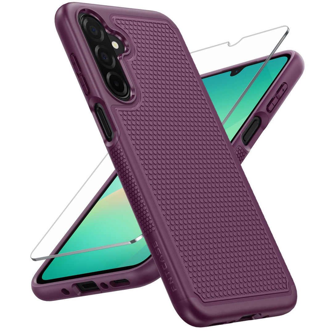 FNTCASE for Samsung Galaxy A14 5G Case: Dual Layer Protective Heavy Duty Cell Phone Cover Shockproof Rugged with Non Slip Textured Back - Military Protection Bumper Tough - 2023, 6.6inch (Matte Black) - DOKUTRONIX