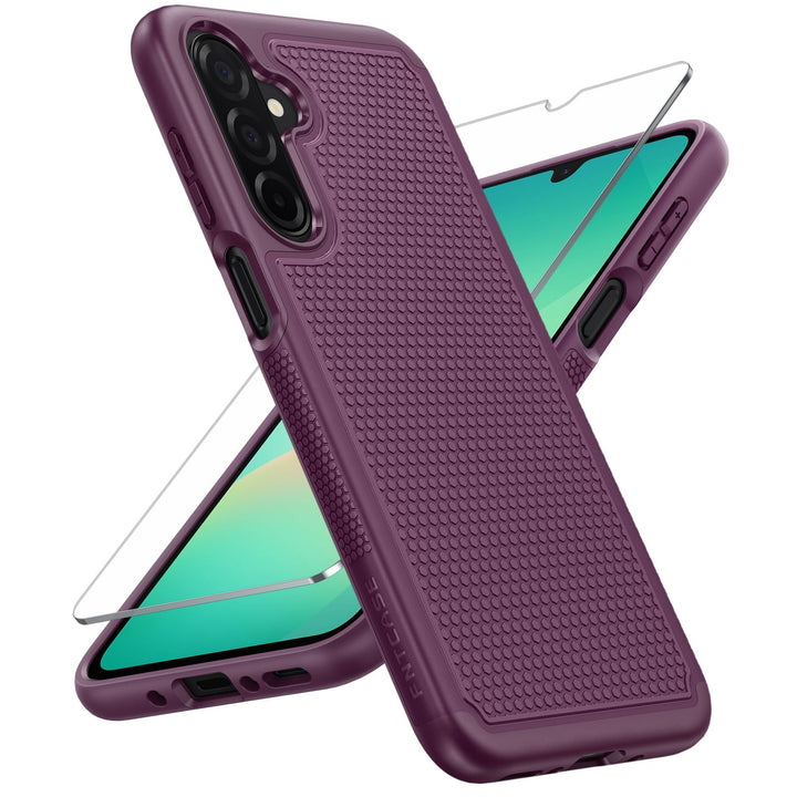 FNTCASE for Samsung Galaxy A14 5G Case: Dual Layer Protective Heavy Duty Cell Phone Cover Shockproof Rugged with Non Slip Textured Back - Military Protection Bumper Tough - 2023, 6.6inch (Matte Black) - DOKUTRONIX