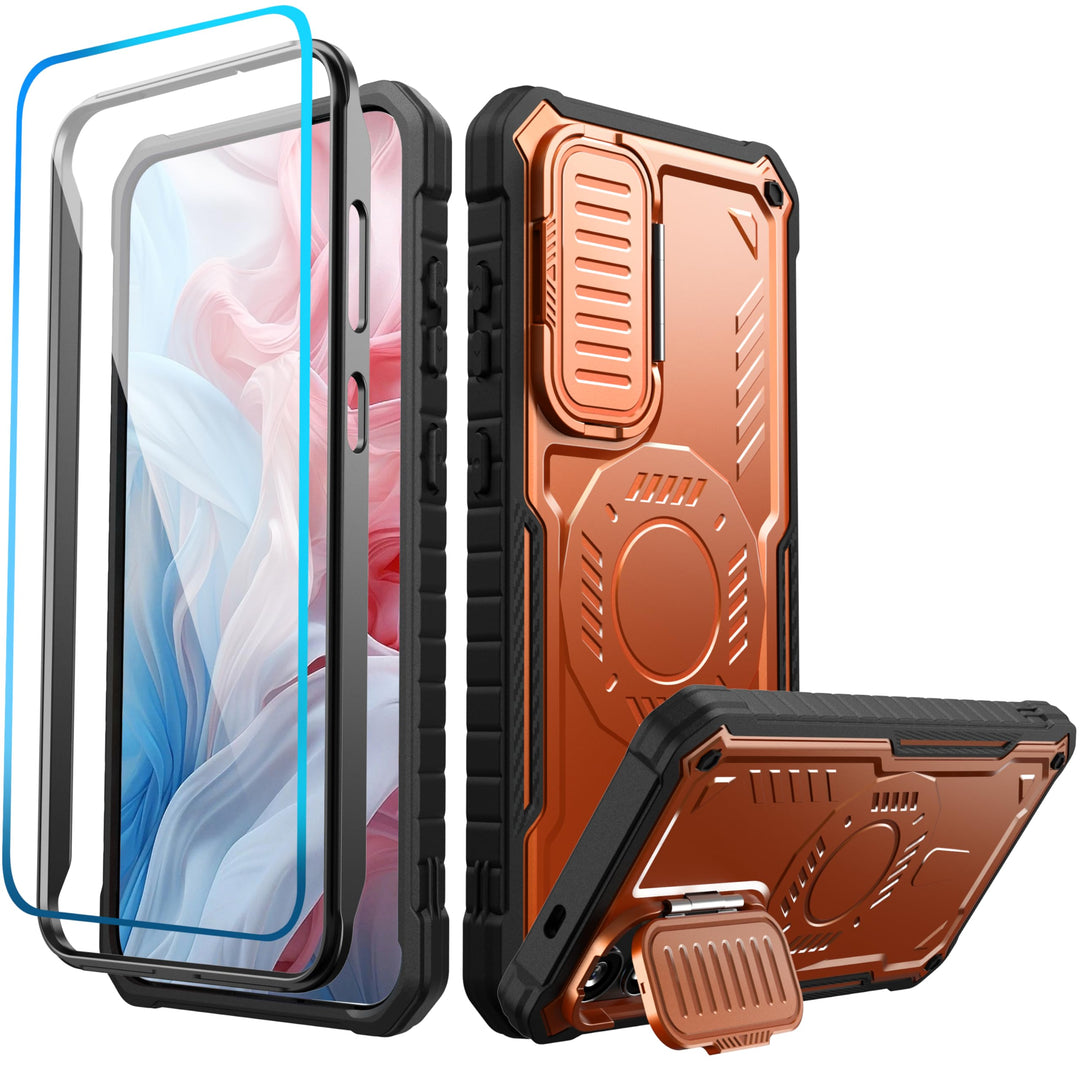 FITO for Samsung Galaxy A15 Case with Screen Protector, Military Grade Shockproof Phone Case with Camera Cover and Kickstand (Black) - DOKUTRONIX