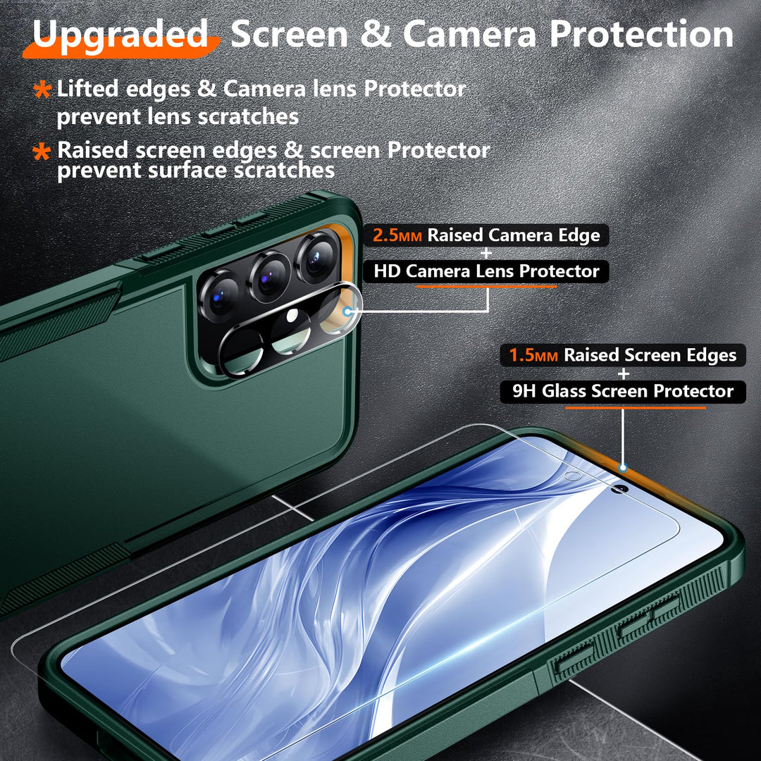 Red2Fire Designed for Samsung Galaxy A16 5G Case, [Military Grade Drop Protection] Non-Slip Heavy Duty Full Body Shockproof Protection Phone Case Galaxy A16 5G Case,Black - DOKUTRONIX