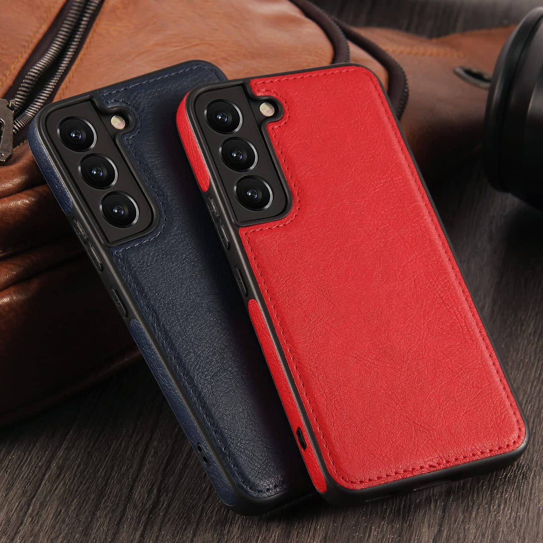 Galaxy S22 5G Leather Case - Luxury Business Design (Brown) - DOKUTRONIX