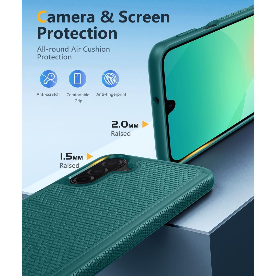 FNTCASE for Samsung Galaxy A14 5G Case: Dual Layer Protective Heavy Duty Cell Phone Cover Shockproof Rugged with Non Slip Textured Back - Military Protection Bumper Tough - 2023, 6.6inch (Matte Black) - DOKUTRONIX