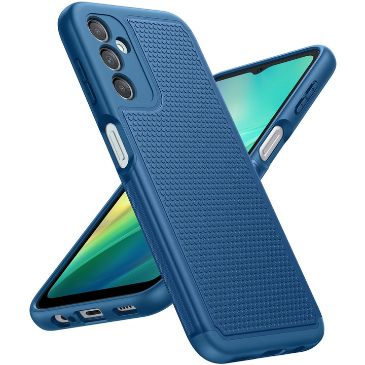 FNTCASE for Samsung Galaxy A14 5G Case: Dual Layer Protective Heavy Duty Cell Phone Cover Shockproof Rugged with Non Slip Textured Back - Military Protection Bumper Tough - 2023, 6.6inch (Matte Black) - DOKUTRONIX