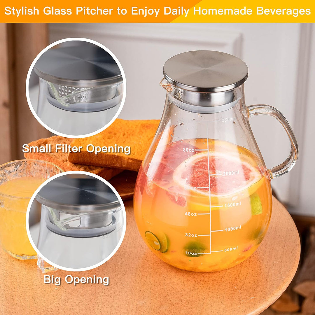Lid & Line Glass Pitcher