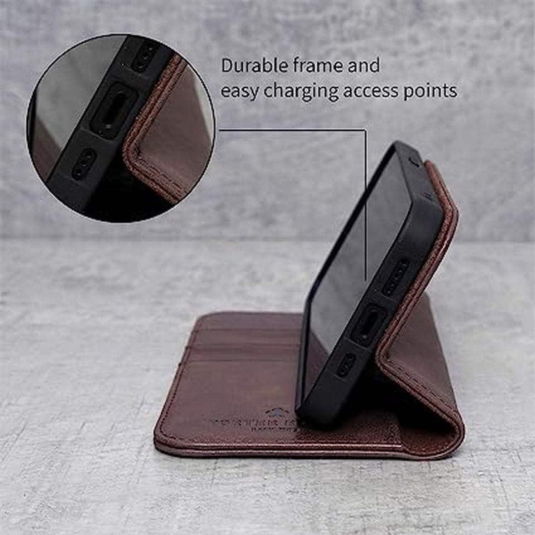 Porter Riley Chocolate Brown Leather Galaxy S10 Case - DOKUTRONIX