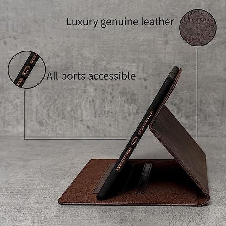 Riley Leather iPad Case (Chocolate) - DOKUTRONIX