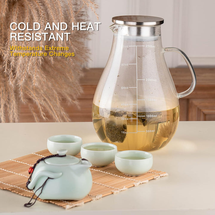 Lid & Line Glass Pitcher