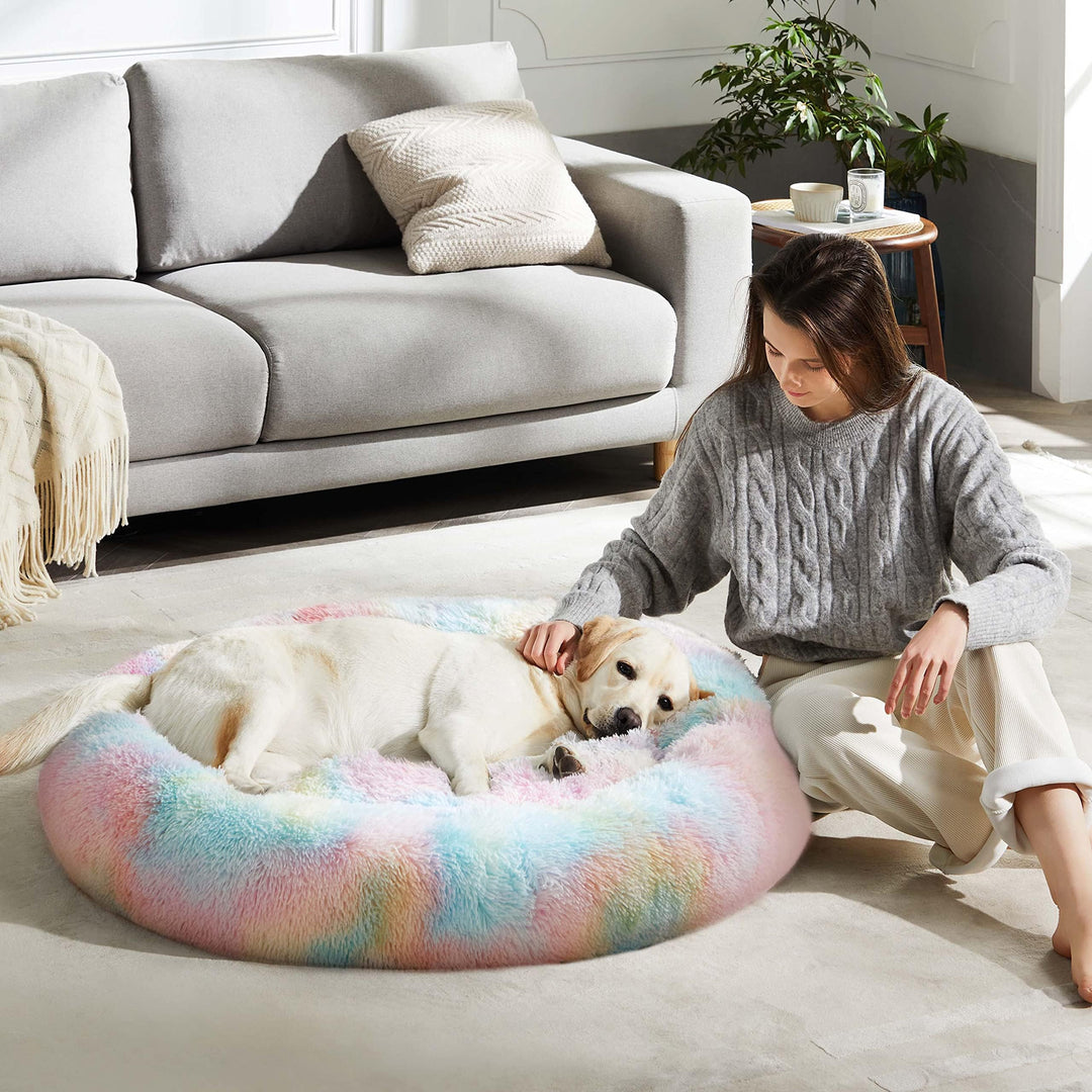 WESTERN HOME Calming Donut Pet Bed – Fluffy & Cozy - DOKUTRONIX