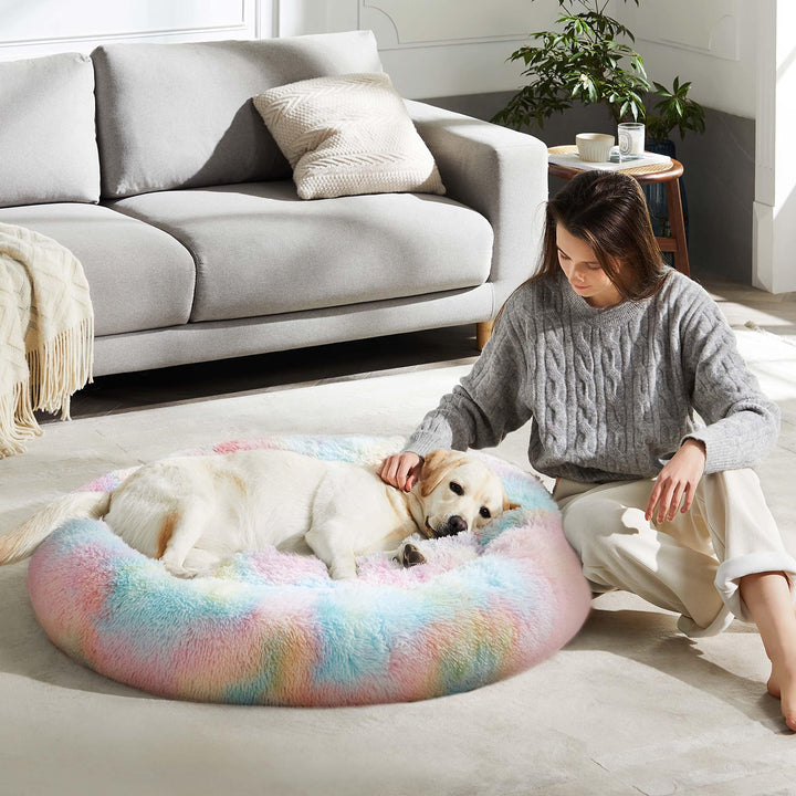 WESTERN HOME Calming Donut Pet Bed – Fluffy & Cozy - DOKUTRONIX