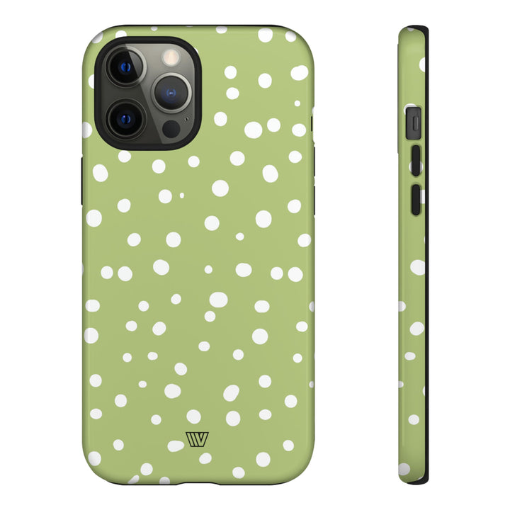 PALE OLIVE DOTS | Tough Phone Case