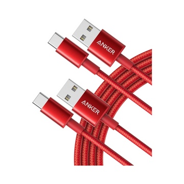 Anker USB C Cable [2-Pack, 6ft, Red] - Fast Charge, Premium Nylon