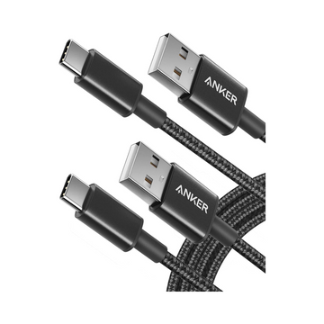 Anker USB C Cable [2-Pack, 6ft, Black] - Fast Charge, Premium Nylon