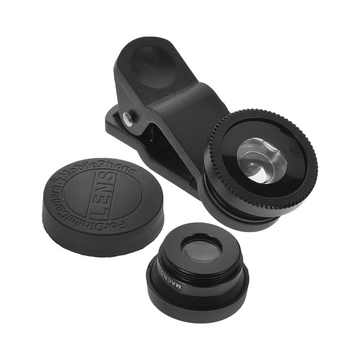3-in-1 Phone Camera Lens Kit for iPhone & Samsung - Black