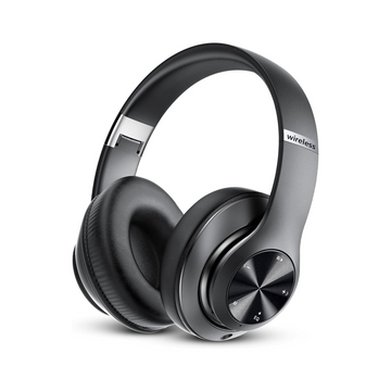 60-Hour Bluetooth Over-Ear Headphones: Hi-Fi Stereo, 6 EQ Modes, Microphone, Foldable Design - Black