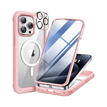 Miracase MagSafe iPhone 15 Pro Case - Full-Body Bumper - Magnetic Pink