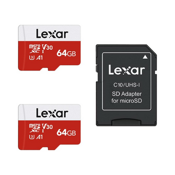 Lexar 64GB Micro SD 2-Pack - Up to 100MB/s, U3, V30, A1